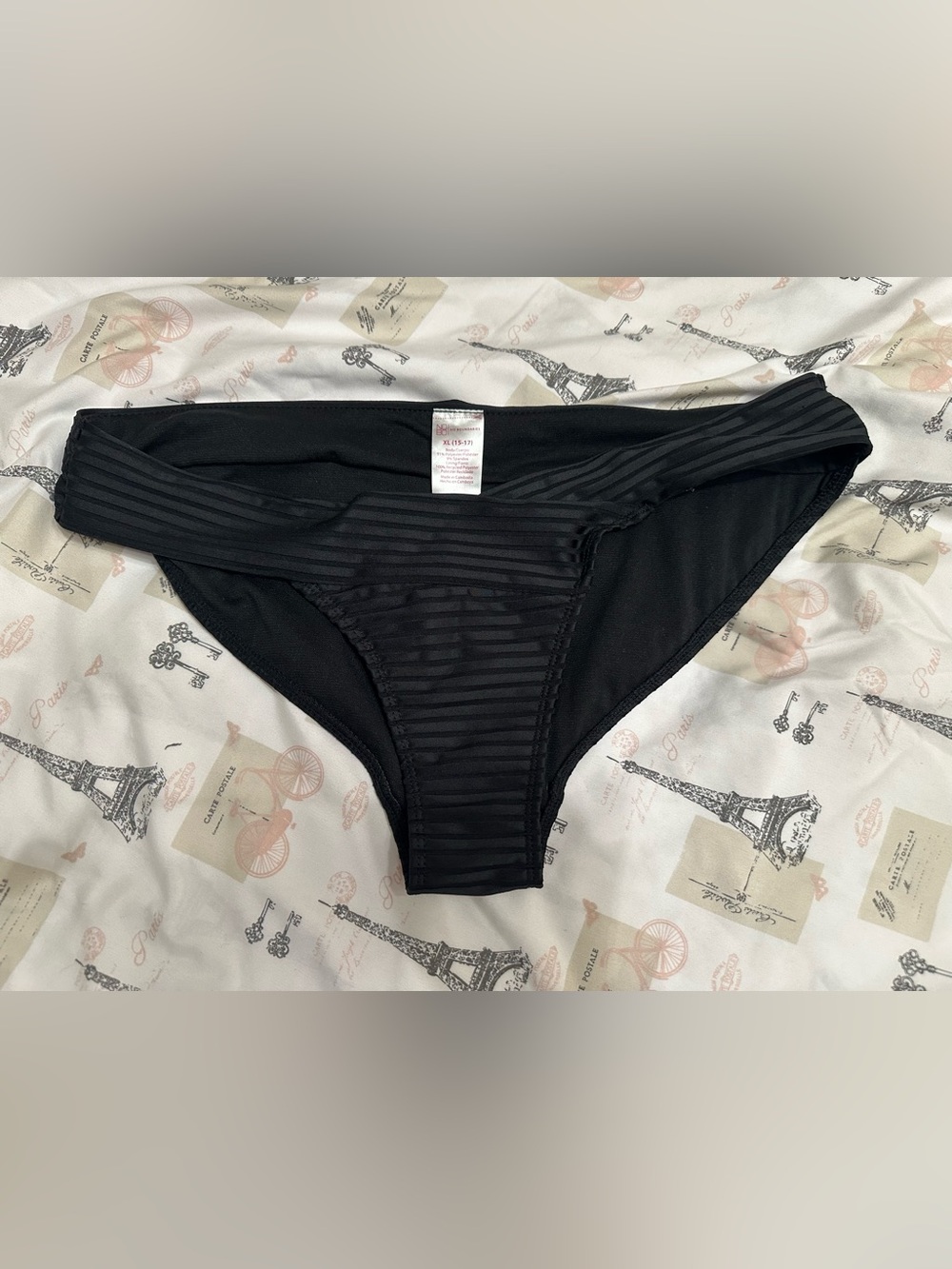 Black Ribbed Bikini Bottoms